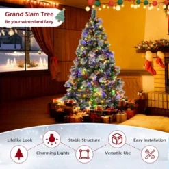 Costway 6 FT Pre-Lit Artificial Christmas Tree Hinged With Pine Needles 350 LED Lights -Northlight Decor Sale GUEST 411d78cc 59a2 44d6 adfd bbde7425864c
