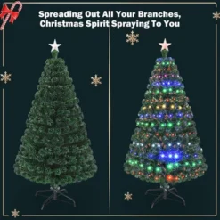 Costway 5'/6'/7'Pre-Lit Fiber Optic Christmas Tree Multicolor Lights -Northlight Decor Sale GUEST 42915089 6cd6 4abe ba75 7a1a8402570c