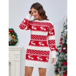 Coolmee Women's Ugly Christmas Crew Neck Sweater Dress Long Sleeve Holiday Knit Xmas Mini Dress -Northlight Decor Sale GUEST 43da79b3 6b86 42e4 9c11 5165b6b4142d