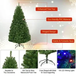 Costway 5Ft Pre-Lit Artificial Christmas Tree Hinged 150 LED Lights -Northlight Decor Sale GUEST 443d0b56 cc2c 4354 a0f9 923b203f9d28