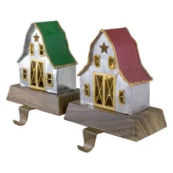 Northlight Set Of 2 LED Lighted Galvanized Barn Christmas Stocking Holders 5.5" -Northlight Decor Sale GUEST 4517eb7f 144a 4c58 b04f 61a8aecc04cf