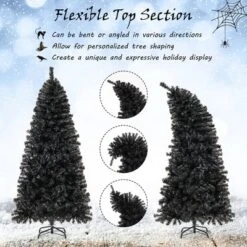 Tangkula 6/7 FT Artificial Halloween Tree Pre-Lit Black Christmas Tree W/ Bendable Top Section -Northlight Decor Sale GUEST 45cf6114 f360 41f3 a003 8ade5924e12e