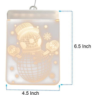 5 Star Super Deals 5 Christmas Window Light Decoration 3D LED Acrylic Hanging Decor W/ Icicle Strings - Santa, Snowflake, Snowman,Tree & Jingle Bells 8 5 Star Super Deals 5 Christmas Window Light Decoration 3D LED Acrylic Hanging Decor W/ Icicle Strings - Santa, Snowflake, Snowman,Tree & Jingle Bells - Image 6