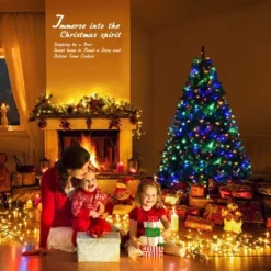 Costway 5Ft Pre-Lit Artificial Christmas Tree Hinged 150 LED Lights