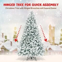 Costway Prelit 7.5ft Christmas Tree Flocked Xmas Snowy Tree 450 LED Lights -Northlight Decor Sale GUEST 4d595f6a 244a 46cb a1eb b91e392a6b6e