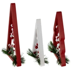Northlight Set Of 3 Red And White Beaded Christmas Trees Wooden Table Decorations 0.98 FT -Northlight Decor Sale GUEST 4f4ea31b 5003 48b0 8bc6 1b3dc9de8be3
