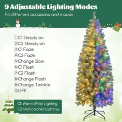 Costway 4.5/6.5/7.5/9 FT Artificial Xmas Tree With 256/556/724/1168 Branch Tips 100/200/250/500 LED Lights 9 Lighting Modes -Northlight Decor Sale GUEST 4f8a61dd d261 497b 83f9 c2229883854d