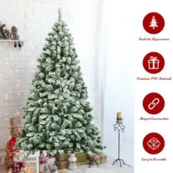 Costway 6FT Snow Flocked Artificial Christmas Tree Hinged W/928 Tips And Foldable Base 14 Costway 6FT Snow Flocked Artificial Christmas Tree Hinged W/928 Tips And Foldable Base -Northlight Decor Sale GUEST 4fa735a3 0ed1 452f ac0f 1b9ea9095f6e