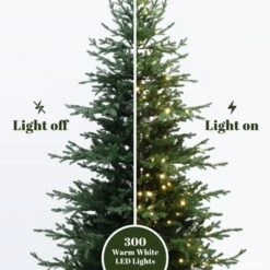LuxenHome 6Ft Pre-Lit Artificial Fir Christmas Tree, Green Branches With Warm Lights & Metal Stand -Northlight Decor Sale GUEST 5108fb95 0b87 4465 a570 a46e984c5f9c