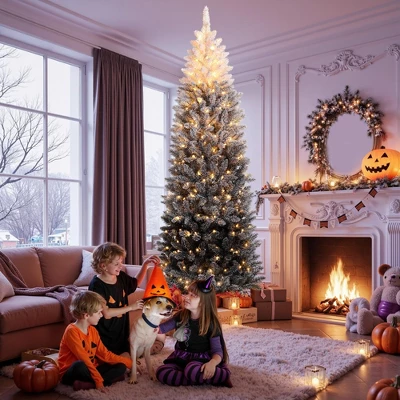 4.5/6/7.5/9 FT Artificial Christmas Tree, Christmas Tree With Decoration, Metal Base Easy Assembly For Home, Office, Party, Holiday Decor 3 4.5/6/7.5/9 FT Artificial Christmas Tree, Christmas Tree With Decoration, Metal Base Easy Assembly For Home, Office, Party, Holiday Decor