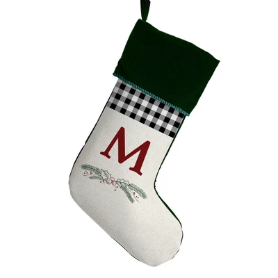 Personalization Mall Festive Foliage Initial Christmas Stocking, Green 16 Personalization Mall Festive Foliage Initial Christmas Stocking, Green - Image 14