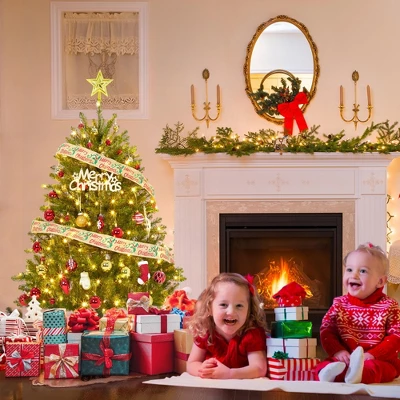 4.5/6/7.5/9/12FT Pre-Lit Artificial Christmas Tree With LEDs, PVC Branch Tips & Metal Stand - Easy Assembly Xmas Tree For Home Office Decor 18 4.5/6/7.5/9/12FT Pre-Lit Artificial Christmas Tree With LEDs, PVC Branch Tips & Metal Stand - Easy Assembly Xmas Tree For Home Office Decor - Image 16