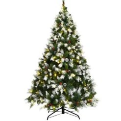 Costway 6ft7.5ft9ft Pre-lit Snowy Christmas Tree 81813982058 Tips W/ Pine Cones & Red Berries -Northlight Decor Sale GUEST 573724ef 61d0 4308 94dd ff3378b85f29