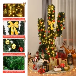 Costway 5Ft Pre-Lit Cactus Christmas Tree LED Lights Ball Ornaments -Northlight Decor Sale GUEST 575a109e dcf0 46e0 868a 8e582ac5c3bf