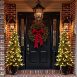 LuxenHome 4.5Ft Pre-Lit Artificial Pine Christmas Tree With Pinecones And Black Urn Planter Pot Green -Northlight Decor Sale GUEST 581064d7 69d8 472e 82d5 b5ea587e73eb