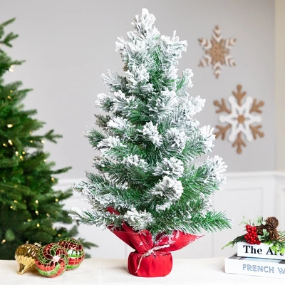 Northlight Full Flocked Angel Pine Artificial Mini Christmas Tree - 24" - Unlit 3 Northlight Full Flocked Angel Pine Artificial Mini Christmas Tree - 24" - Unlit