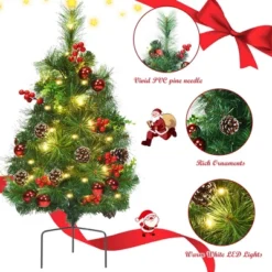 Costway Set Of 2 Pre-lit Christmas Trees 24in Battery Powered Pathway Outdoor Decoration -Northlight Decor Sale GUEST 5c06ad90 1943 47b0 bb34 758fa1dc9cbb