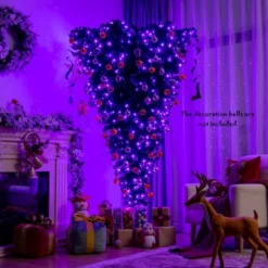 Costway 6ft Upside Down Christmas Halloween Tree Black W/270 Purple LED Lights -Northlight Decor Sale GUEST 5d557a2e 7f98 4c84 b7b6 0d44267f8676