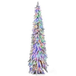Costway 4 FT/5FT/6FT Pre-Lit Slim Christmas Tree Flocked Xmas Decoration 11 Modes 100 LED Lights -Northlight Decor Sale GUEST 5ef08fe9 e066 4a11 873a 0076ea704455