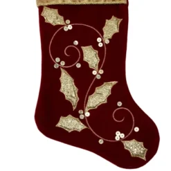 Northlight 20.5-Inch Velvet Gold And Maroon Etched Cuff Christmas Stocking -Northlight Decor Sale GUEST 5f15494d f465 4830 bf96 41f65085e7a6