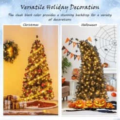 Tangkula 6/7 FT Artificial Halloween Tree Pre-Lit Black Christmas Tree W/ Bendable Top Section -Northlight Decor Sale GUEST 5f1758f1 19d0 4351 ba93 6e268a569469