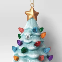 4" Christmas Lit Ceramic Retro Christmas Tree Ornament Blue - Wondershop™ -Northlight Decor Sale GUEST 5ffdc2e7 86ce 419e b8b8 2ca08c337466