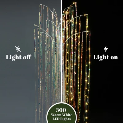 LuxenHome 6Ft White Willow Artificial Tree With 10 Pre-Lit Branches Multicolored 5 LuxenHome 6Ft White Willow Artificial Tree With 10 Pre-Lit Branches Multicolored - Image 3