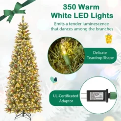 Costway 7 FT Pre-Lit Artificial Christmas Tree With 818 Snowy Branch Tips 350 LED Lights 15 Costway 7 FT Pre-Lit Artificial Christmas Tree With 818 Snowy Branch Tips 350 LED Lights -Northlight Decor Sale GUEST 6228fb56 2e84 4021 8a98 a6a98f9921f4