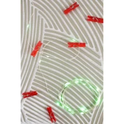 Perfect Holiday 36 LED Red Christmas Card Clip String Light- Battery Operated