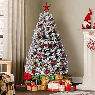 4.5/6/7.5/9/12FT Pre-Lit Artificial Christmas Tree With LEDs, PVC Branch Tips & Metal Stand - Easy Assembly Xmas Tree For Home Office Decor 10 4.5/6/7.5/9/12FT Pre-Lit Artificial Christmas Tree With LEDs, PVC Branch Tips & Metal Stand - Easy Assembly Xmas Tree For Home Office Decor - Image 8