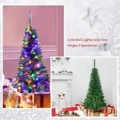 Costway 4.56.57.5ft Pre-Lit Hinged Pencil Christma Multicolor Lights 18 Costway 4.56.57.5ft Pre-Lit Hinged Pencil Christma Multicolor Lights -Northlight Decor Sale GUEST 6635da70 495b 42a9 89a8 f3a9c5caee65