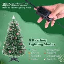 Costway 5/6/7 FT Christmas Tree Artificial Xmas Tree With 8 Lighting Modes 49/64/80 Warm LED Lights -Northlight Decor Sale GUEST 666ad21a c63b 452b 8de3 bd99f108ea30
