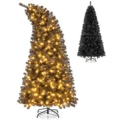 Tangkula 6/7 FT Artificial Halloween Tree Pre-Lit Black Christmas Tree W/ Bendable Top Section -Northlight Decor Sale GUEST 6708dc30 5c5a 44ad ab1b b77bdbe9f473