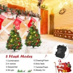 Costway Set Of 2 Pre-lit Christmas Trees 24in Battery Powered Pathway Outdoor Decoration -Northlight Decor Sale GUEST 6ba39ccb e770 4281 a2ef 0c50576c73e6