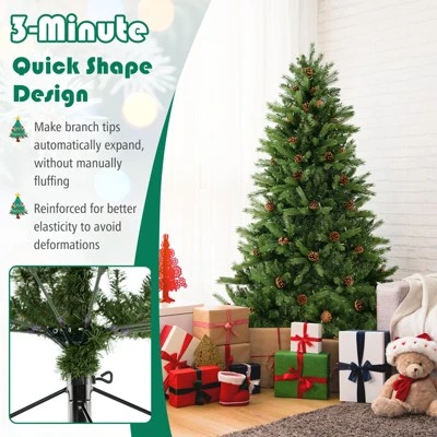 Costway 6 FT Pre-Lit Christmas Tree 3-Minute Quick Shape With Quick Power Connector Timer 6 Costway 6 FT Pre-Lit Christmas Tree 3-Minute Quick Shape With Quick Power Connector Timer - Image 4