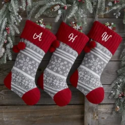 Personalization Mall Knit Snowflake Embroidered Initial Christmas Stocking -Northlight Decor Sale GUEST 6e2744c1 69d4 4946 9803 b5d0a806d6f7