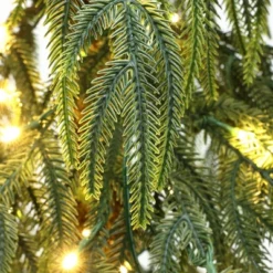 LuxenHome 7.5Ft Pre-Lit Slim Artificial Cedar Christmas Tree With Metal Stand Green -Northlight Decor Sale GUEST 6eb0b051 8b51 4636 bc98 8d47fbe2fe07