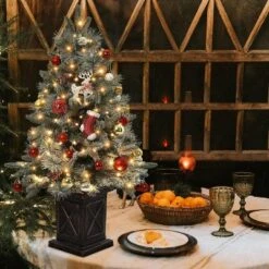 3 Ft Prelit Artificial Christmas Tree, Potted Fake Snow Flocked Christmas Tree With 78 LED Lights, Small Tabletop Battery-Powered Lighted Xmas Tree -Northlight Decor Sale GUEST 74f750c1 5323 4d57 8692 71fc6f7c5958