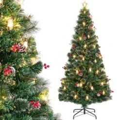 Costway 5/6/7 FT Christmas Tree Artificial Xmas Tree With 8 Lighting Modes 49/64/80 Warm LED Lights -Northlight Decor Sale GUEST 74fc6b13 aeab 4f95 9712 081ae4c7991c