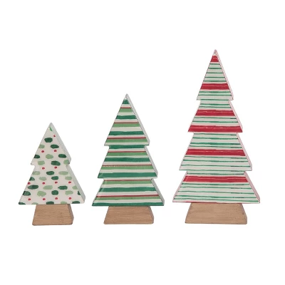 Transpac MDF Epoxy Trees Holiday Prints Set Of 3 Decorative Tree Sculptures For Festive Indoor Christmas Decor 3 Transpac MDF Epoxy Trees Holiday Prints Set Of 3 Decorative Tree Sculptures For Festive Indoor Christmas Decor