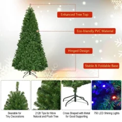 Costway 8Ft Pre-Lit Artificial Christmas Tree Hinged 750 LED Lights -Northlight Decor Sale GUEST 761f02cd 6115 474d 8832 b9378e4c5c53