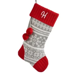 Personalization Mall Knit Snowflake Embroidered Initial Christmas Stocking -Northlight Decor Sale GUEST 7649518d b279 4fe4 9d19 4c2ef10624a7