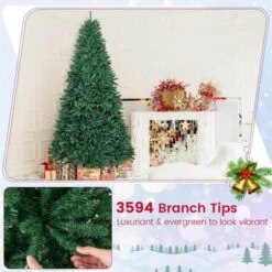 Costway 9 FT Hinged Christmas Tree Unlit Artificial Xmas Decoration W/ 3594 Branch Tips -Northlight Decor Sale GUEST 773f7f33 b6cd 45b5 ad98 d8901bb167cd