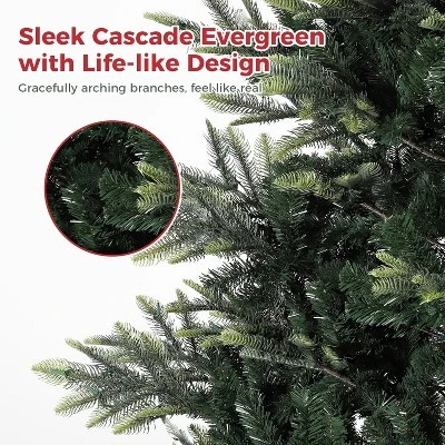 7.5ft Pre-Lit SlimChristmas Tree With 700Incandescent Lights - Artificial Pencil Xmas Tree With Metal Stand For Home, Office, Apartment Holiday Decor 9 7.5ft Pre-Lit SlimChristmas Tree With 700Incandescent Lights - Artificial Pencil Xmas Tree With Metal Stand For Home, Office, Apartment Holiday Decor - Image 7