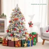 Costway 4.5FT/6FT/7 FT Pre-Lit Flocked Christmas Tree Hinged W/ 120/260/300 LED Lights & 757/1415/1687 Branch Tips -Northlight Decor Sale GUEST 78286ac7 8f73 4f5c a24e dd6256fc392d