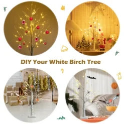 Costway 2ft/ 4ft/ 5ft/ 6ft Pre-lit White Twig Birch Tree For Christmas Holiday W/ LED Lights -Northlight Decor Sale GUEST 784f1c21 6097 4f6f 8f9f 27fc47bd46ab