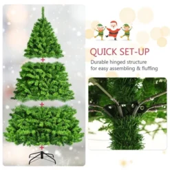 Costway 7.5ft Green Flocked Hinged Artificial Christmas Tree W/ Metal Stand Green -Northlight Decor Sale GUEST 7971e6b2 2436 4fa6 8e0c fdbc8fdc0326