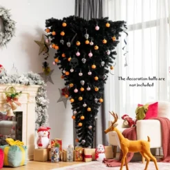 Costway 6ft Upside Down Christmas Halloween Tree Black W/270 Purple LED Lights -Northlight Decor Sale GUEST 7d256993 fe2d 4b40 8cca a346ca918240
