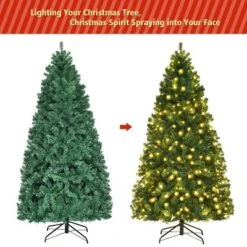Costway 7Ft/7.5Ft/8Ft Pre-Lit PVC Christmas Tree Hinged 300/400/430 Lights -Northlight Decor Sale GUEST 7e55ca34 bc64 46f1 ba16 efaf16c9a703