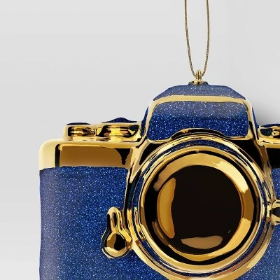 Christmas Blue Glass Camera Ornament - Wondershop™ 4 Christmas Blue Glass Camera Ornament - Wondershop™ - Image 2